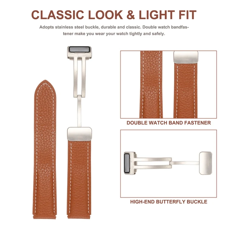 EDA003916201_B2.webp Folding Buckle Genuine Leather Watch Band - Image 3