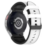 For Samsung Galaxy Watch5 44mm / 40mm Silicone Leather Black Buckle Watch Band - Image 6