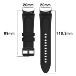 For Samsung Galaxy Watch5 44mm / 40mm Silicone Leather Black Buckle Watch Band - Image 4