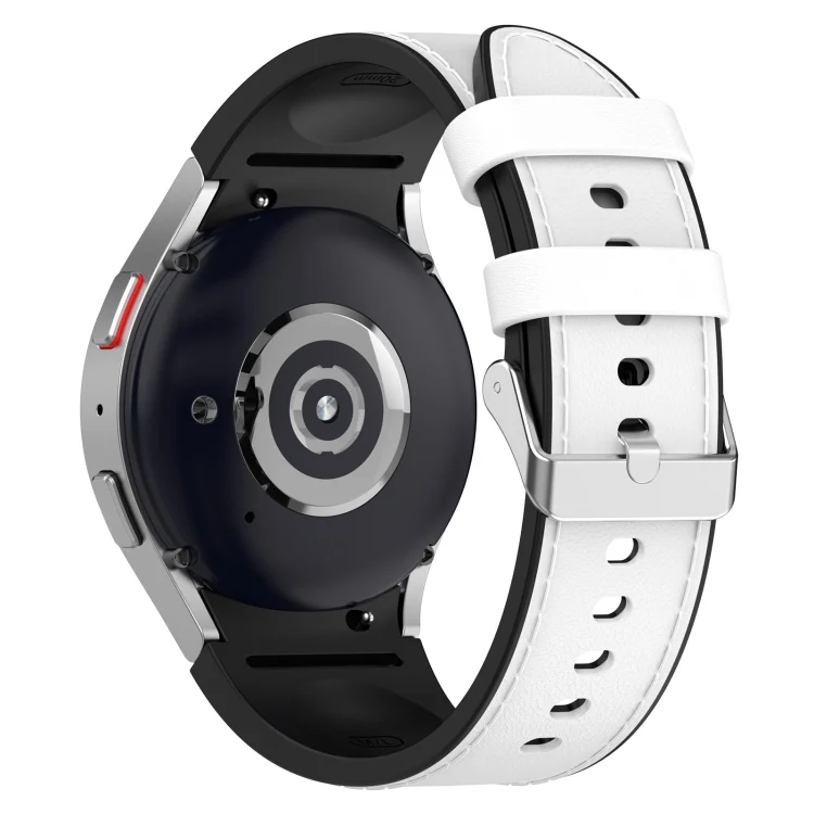 EDA003924401A_1.webp For Samsung Galaxy Watch5 44mm / 40mm Silicone Leather Silver Buckle Watch Band - Image 6
