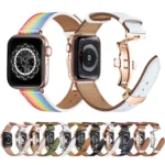 Butterfly Buckle Genuine Leather Watch Band - Image 2