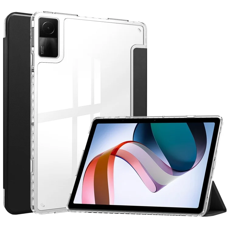 3-Fold Clear Back Cover Leather Smart Tablet Case, For Xiaomi Redmi Pad 10.6