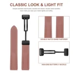 Folding Buckle Genuine Leather Watch Band - Image 3