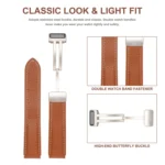 Universal Folding Buckle Genuine Leather Watch Band - Image 2