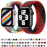 Nylon Single-turn Braided Watch Band For Apple Watch Series 8&7 41mm / SE 2&6&SE&5&4 40mm / 3&2&1 38mm - Image 2