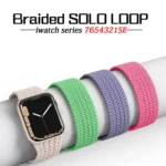 Nylon Single-turn Braided Watch Band For Apple Watch Series 8&7 41mm / SE 2&6&SE&5&4 40mm / 3&2&1 38mm - Image 4