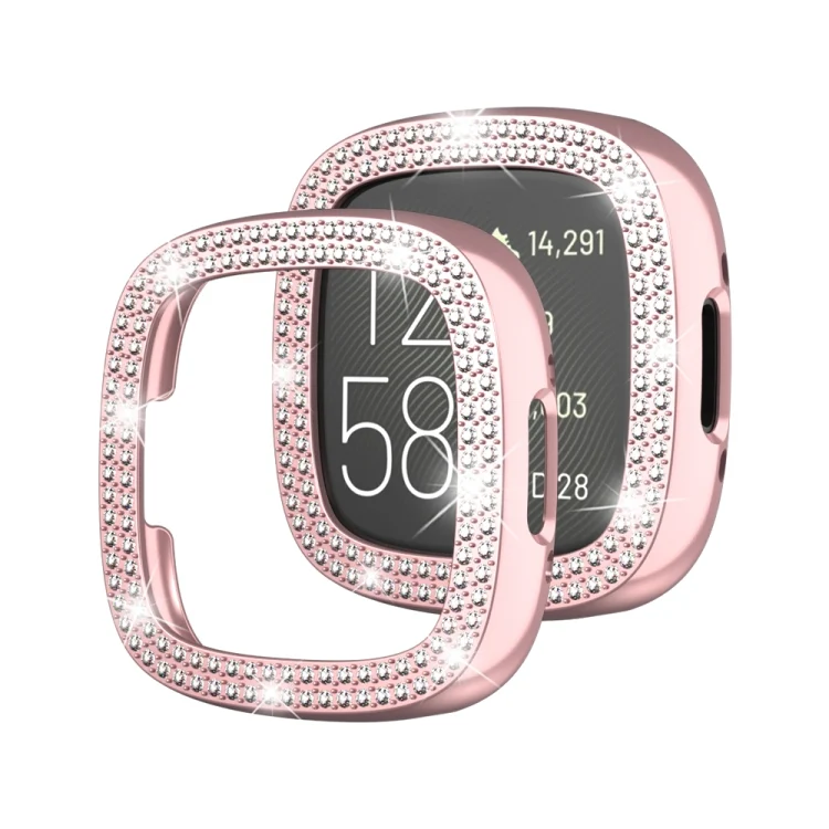 Double-Row Diamond Solid Color Electroplating Hollowed Watch Case