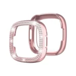Double-Row Diamond Solid Color Electroplating Hollowed Watch Case - Image 3