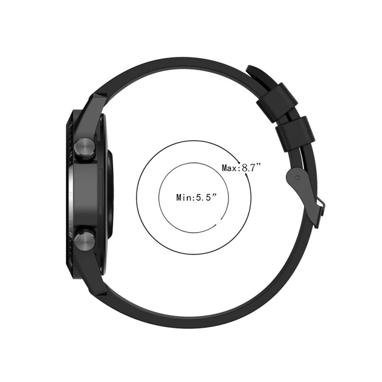 EDA004154902_B3.webp 22mm Silicone Black Buckle Watch Band - Image 4