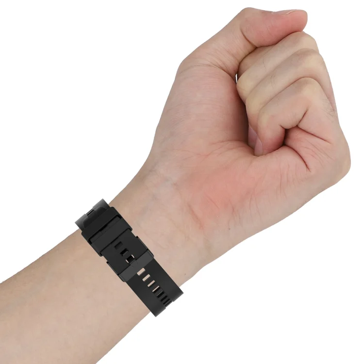 EDA004154902_B5.webp 22mm Silicone Black Buckle Watch Band - Image 6