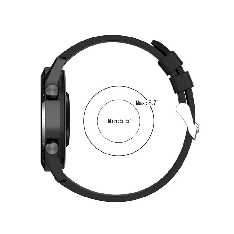 EDA004155401_B3.webp 22mm Silicone Silver Buckle Watch Band - Image 4
