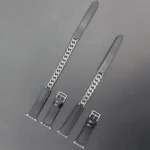 Double Loop Genuine Leather Stainless Steel Watch Band - Image 5