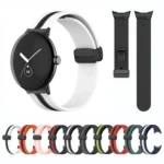 Two-color Folding Buckle Silicone Watch Band - Image 2