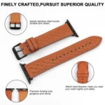 Rhombus Pattern Genuine Leather Watch Band For Apple Watch Series 8&7 41mm / SE 2&6&SE&5&4 40mm / 3&2&1 38mm - Image 3