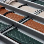 Rhombus Pattern Genuine Leather Watch Band For Apple Watch Series 8&7 41mm / SE 2&6&SE&5&4 40mm / 3&2&1 38mm - Image 4