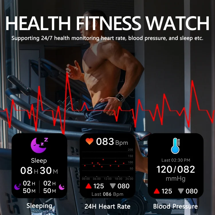 EDA004224501_B1.webp PG333 1.91 inch Waterproof Smart Sports Watch Support Heart Rate Monitoring / Blood Pressure Monitoring - Image 2