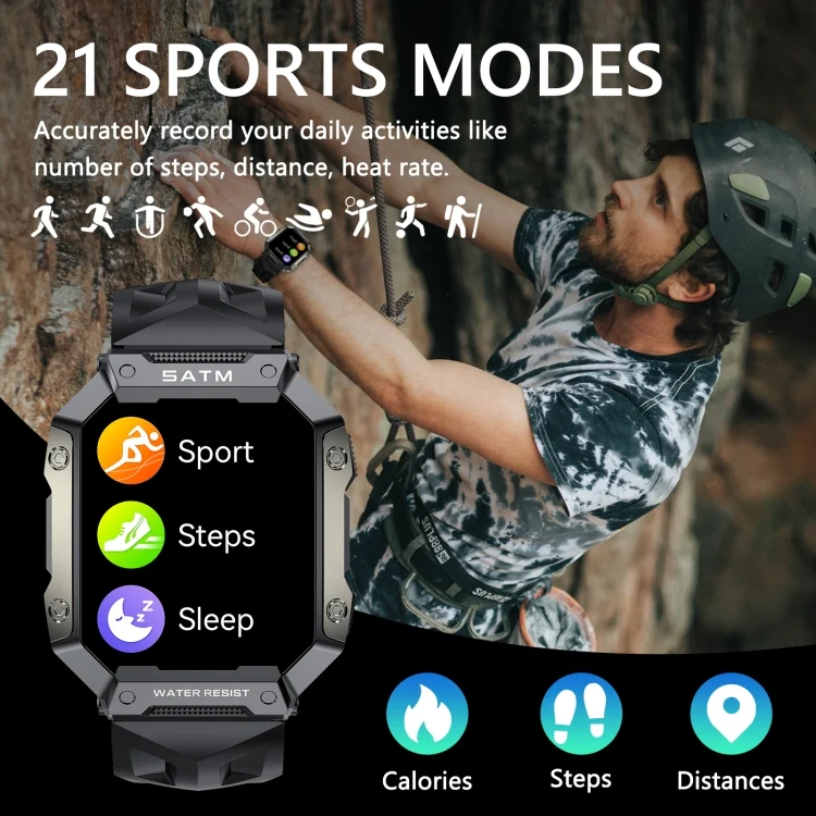 EDA004224501_B2.webp PG333 1.91 inch Waterproof Smart Sports Watch Support Heart Rate Monitoring / Blood Pressure Monitoring - Image 3