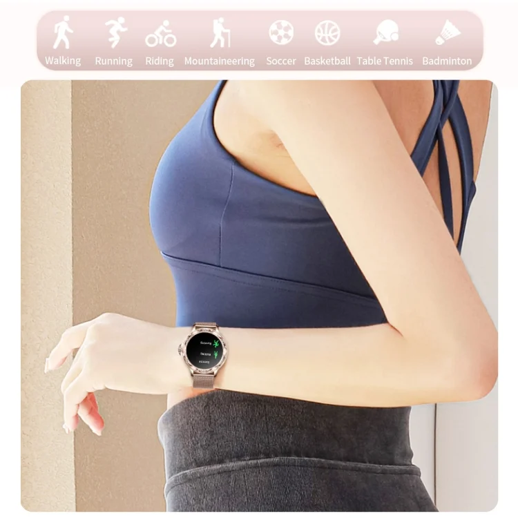 EDA004227701_B4.webp CF12 1.2 inch Waterproof Smart Steel Strap Wristband Support Heart Rate Monitoring / Blood Pressure Monitoring - Image 5