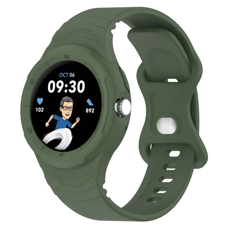 Leather Texture Silicone Integrated Watch Band