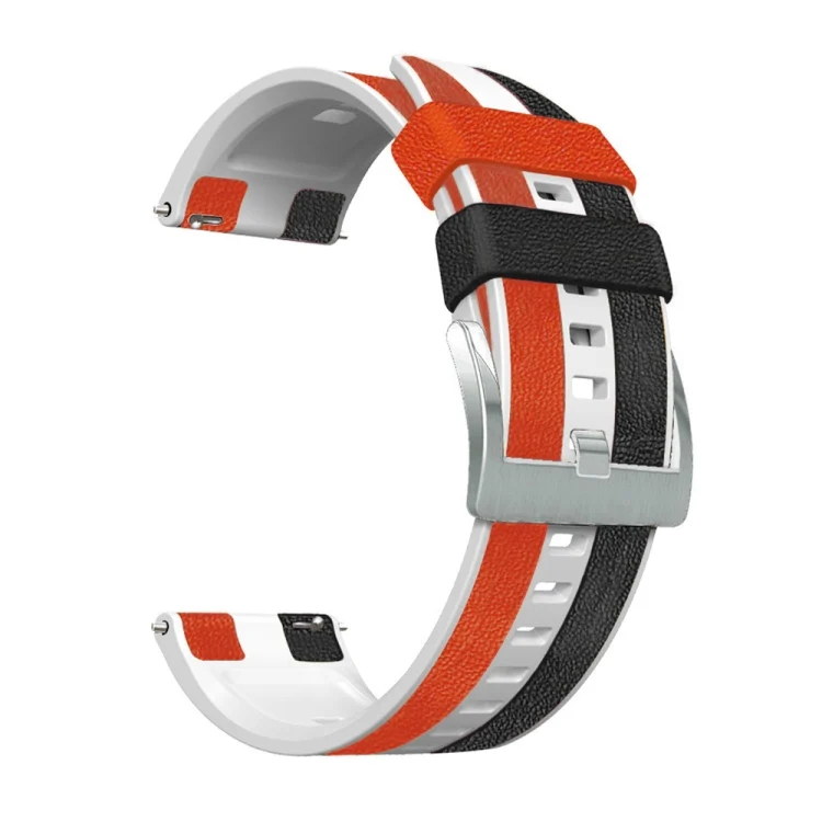 22mm Universal Three-color Silicone Leather Watch Band