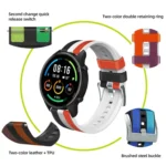 22mm Universal Three-color Silicone Leather Watch Band - Image 4