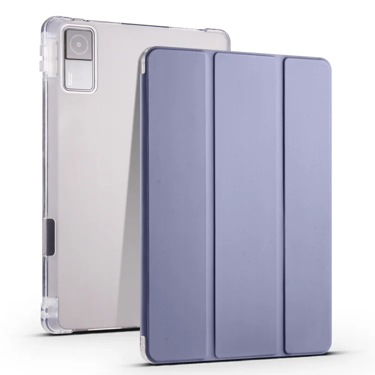 3-folding Transparent TPU Smart Leather Tablet Case with Pen slot, For Xiaomi Redmi Pad 10.61