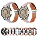Folding Buckle Grooved Genuine Leather Watch Band, Silver Buckle - Image 2
