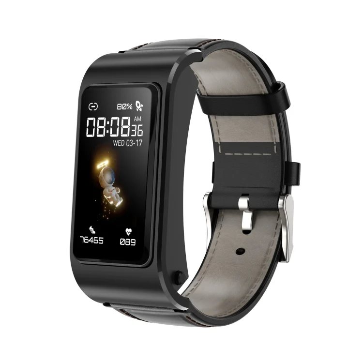 EDA004330501A_1.webp H21 1.14 inch Leather Band Earphone Detachable Smart Watch Support Temperature Measurement / Bluetooth Call / Voice Control - Image 10