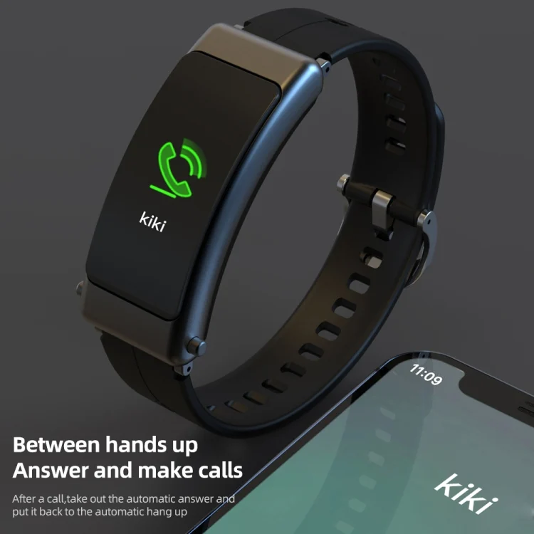EDA004335601_B4.webp K50+ 0.96 inch Leather Band Earphone Detachable Life Waterproof Smart Watch Support Bluetooth Call - Image 5