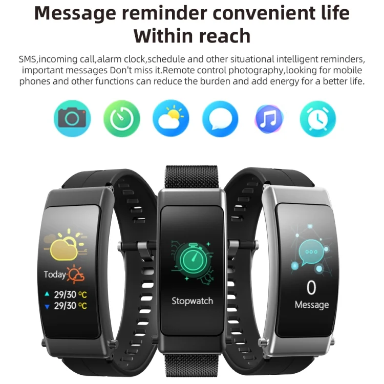 EDA004335601_B9.webp K50+ 0.96 inch Leather Band Earphone Detachable Life Waterproof Smart Watch Support Bluetooth Call - Image 10