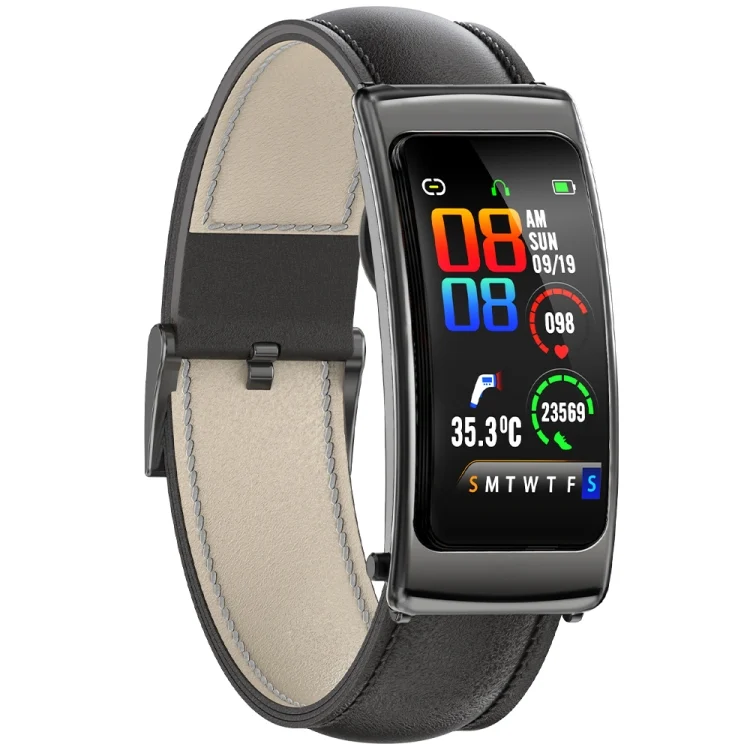 EDA004336801A_1.webp K20 1.14 inch Leather Band Earphone Detachable Life Waterproof Smart Watch Support Bluetooth Call - Image 14