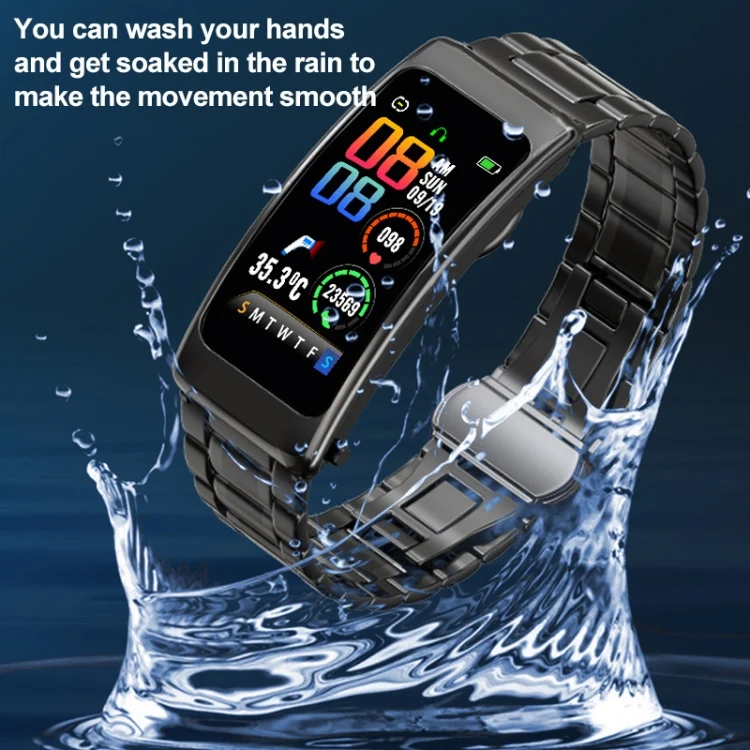 EDA004336801_B11.webp K20 1.14 inch Leather Band Earphone Detachable Life Waterproof Smart Watch Support Bluetooth Call - Image 12