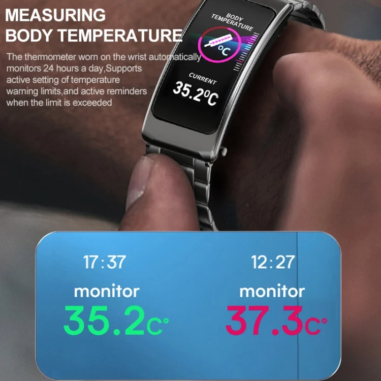 EDA004336801_B2.webp K20 1.14 inch Leather Band Earphone Detachable Life Waterproof Smart Watch Support Bluetooth Call - Image 3