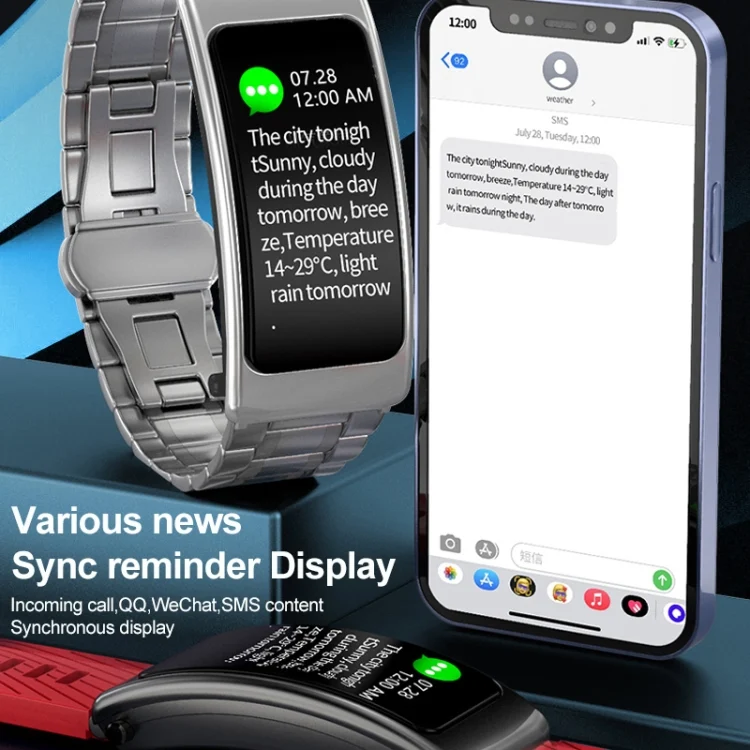 EDA004336801_B7.webp K20 1.14 inch Leather Band Earphone Detachable Life Waterproof Smart Watch Support Bluetooth Call - Image 8
