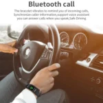 K50 1.08 inch Leather Band Earphone Detachable IP67 Waterproof Smart Watch Support Bluetooth Call - Image 3