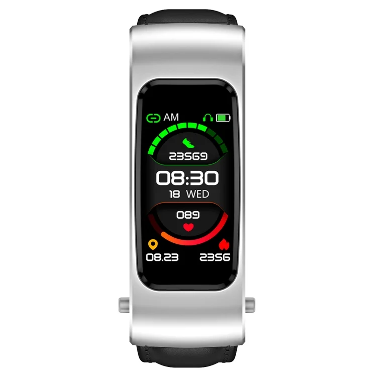 EDA004341001C_2.webp K60 1.08 inch Leather Band Earphone Detachable Life Waterproof Smart Watch Support Bluetooth Call - Image 18