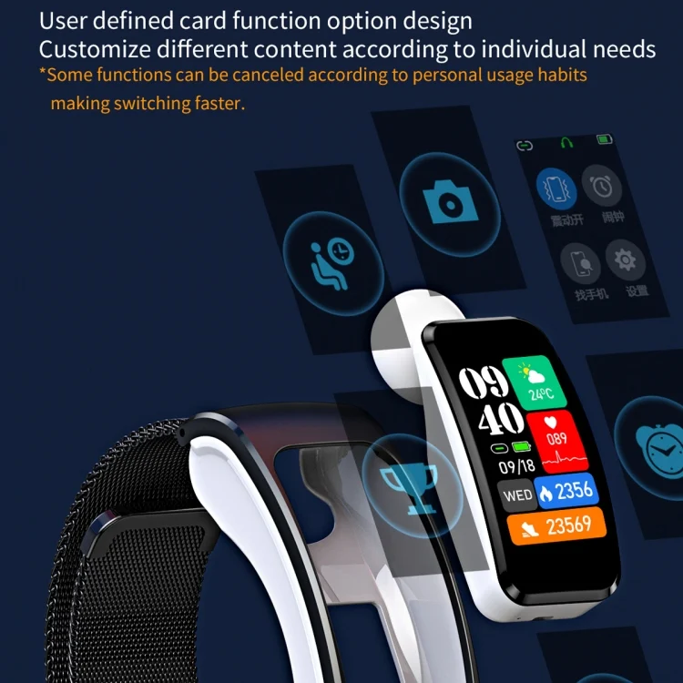 EDA004341001_B13.webp K60 1.08 inch Leather Band Earphone Detachable Life Waterproof Smart Watch Support Bluetooth Call - Image 14