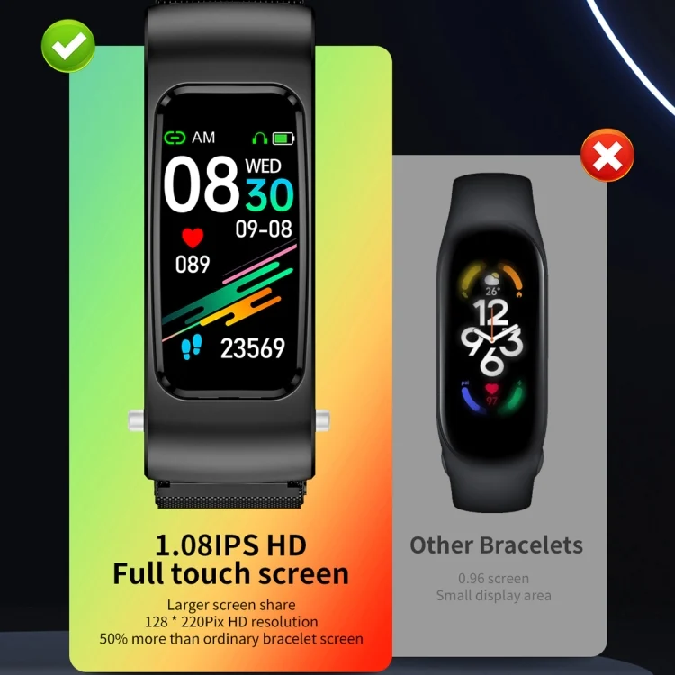 EDA004341001_B3.webp K60 1.08 inch Leather Band Earphone Detachable Life Waterproof Smart Watch Support Bluetooth Call - Image 4