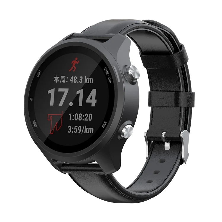 EDA00436601B_4.webp For Garmin Vivoactive 3 Oil Wax Calf Leather Replacement Wrist Strap Watchband - Image 5