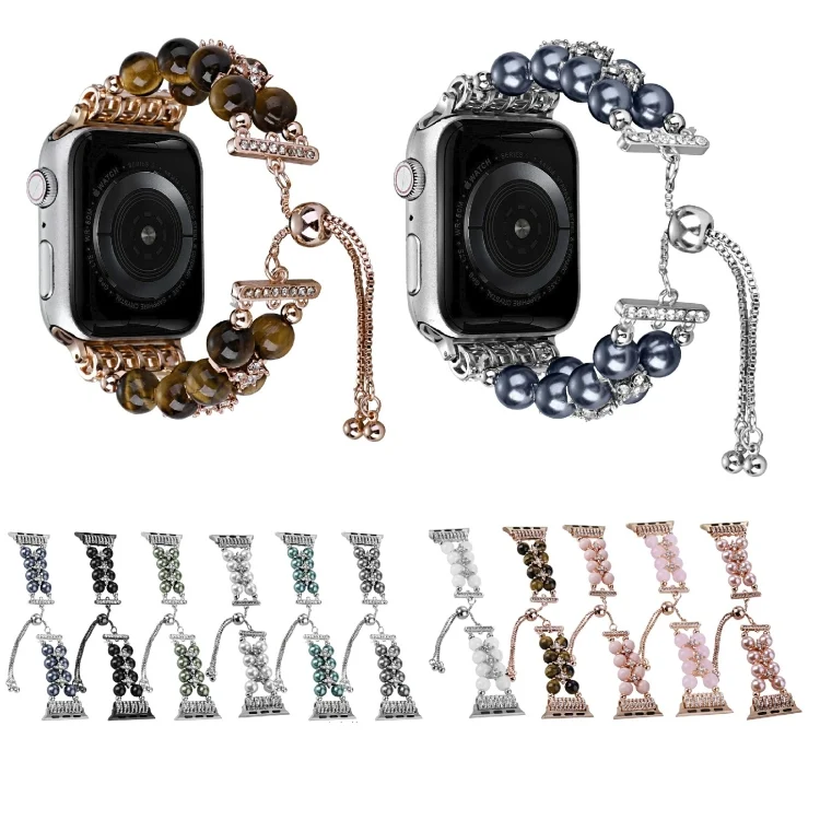 EDA004439101_B1.webp Double Row Beads Telescopic Chain Watch Band - Image 2