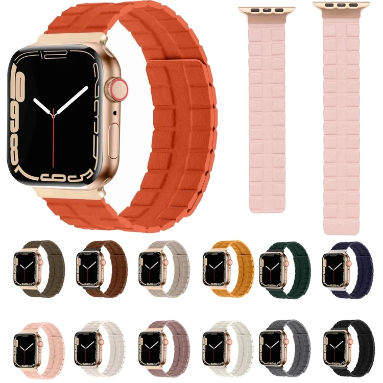 EDA004456301_B1.webp Square Two-section Leather Magnetic Watch Band - Image 2