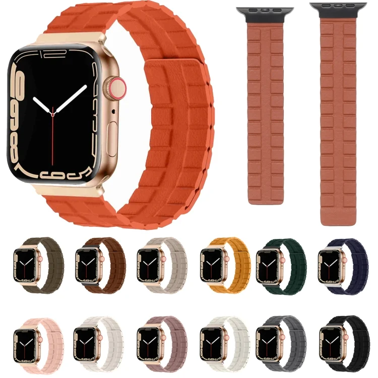 EDA004456302_B1.webp Square Two-section Leather Magnetic Watch Band - Image 2