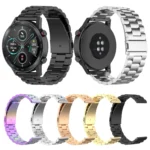 22mm Three Bead Stainless Steel Metal Watch Band - Image 3