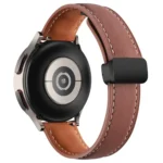 Folding Buckle Plain Weave Genuine Leather Watch Band - Image 5