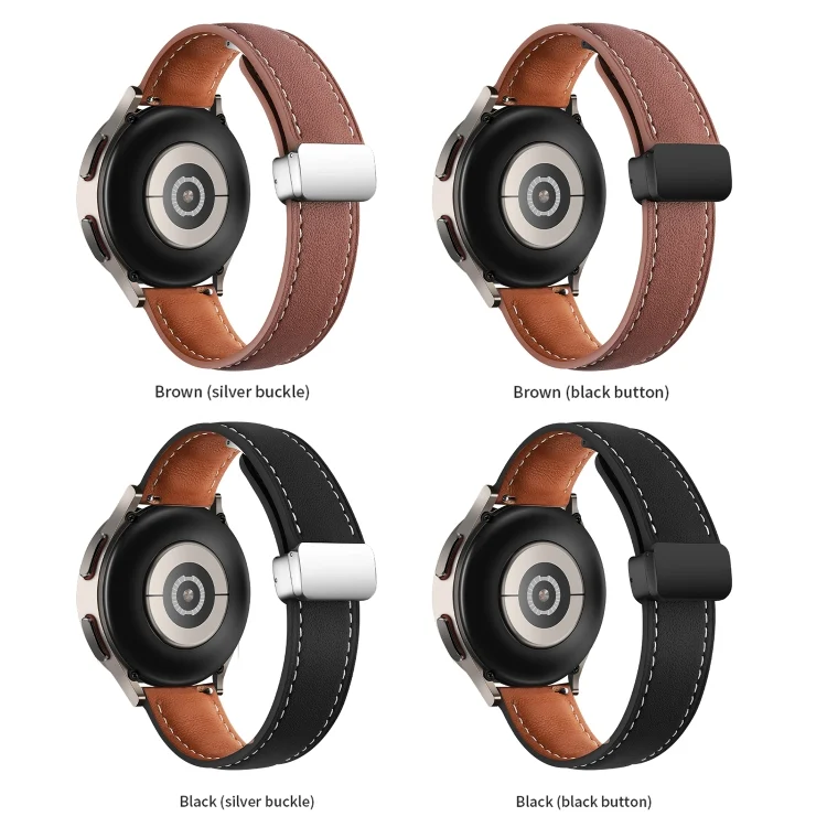 EDA004488801_B2.webp Folding Buckle Plain Weave Genuine Leather Watch Band - Image 3