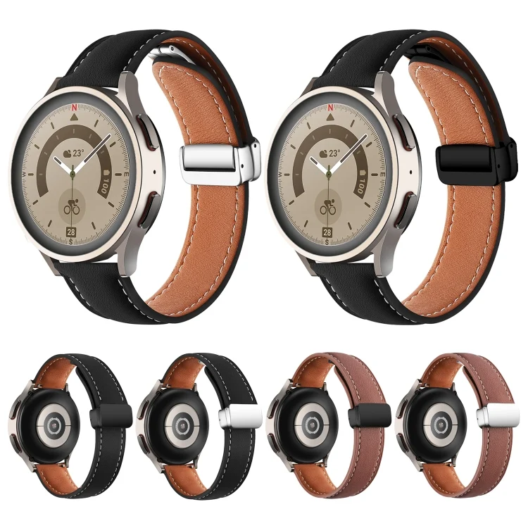 EDA004488801_B3.webp Folding Buckle Plain Weave Genuine Leather Watch Band - Image 4