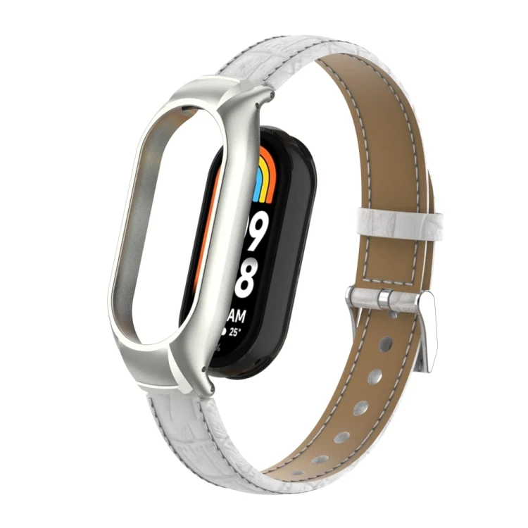 Integrated Mental Case + Cocodile Texture Leather Watch Band