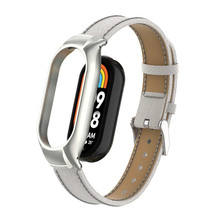 Integrated Mental Case + Litchi Texture Leather Watch Band