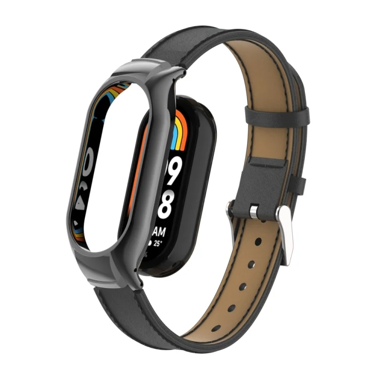 Integrated Mental Case + Microfiber Sewing Leather Watch Band