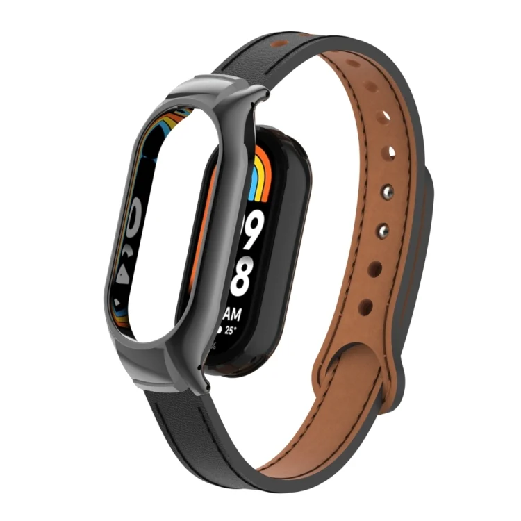 Integrated Mental Case + Double Nail Microfiber Leather Watch Band